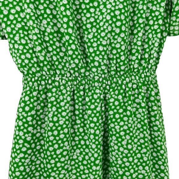 Sienna Sky Dress Faux Wrap Green Ditsy Floral Flutter Sleeve V Neck Midi Size S - Picture 8 of 12